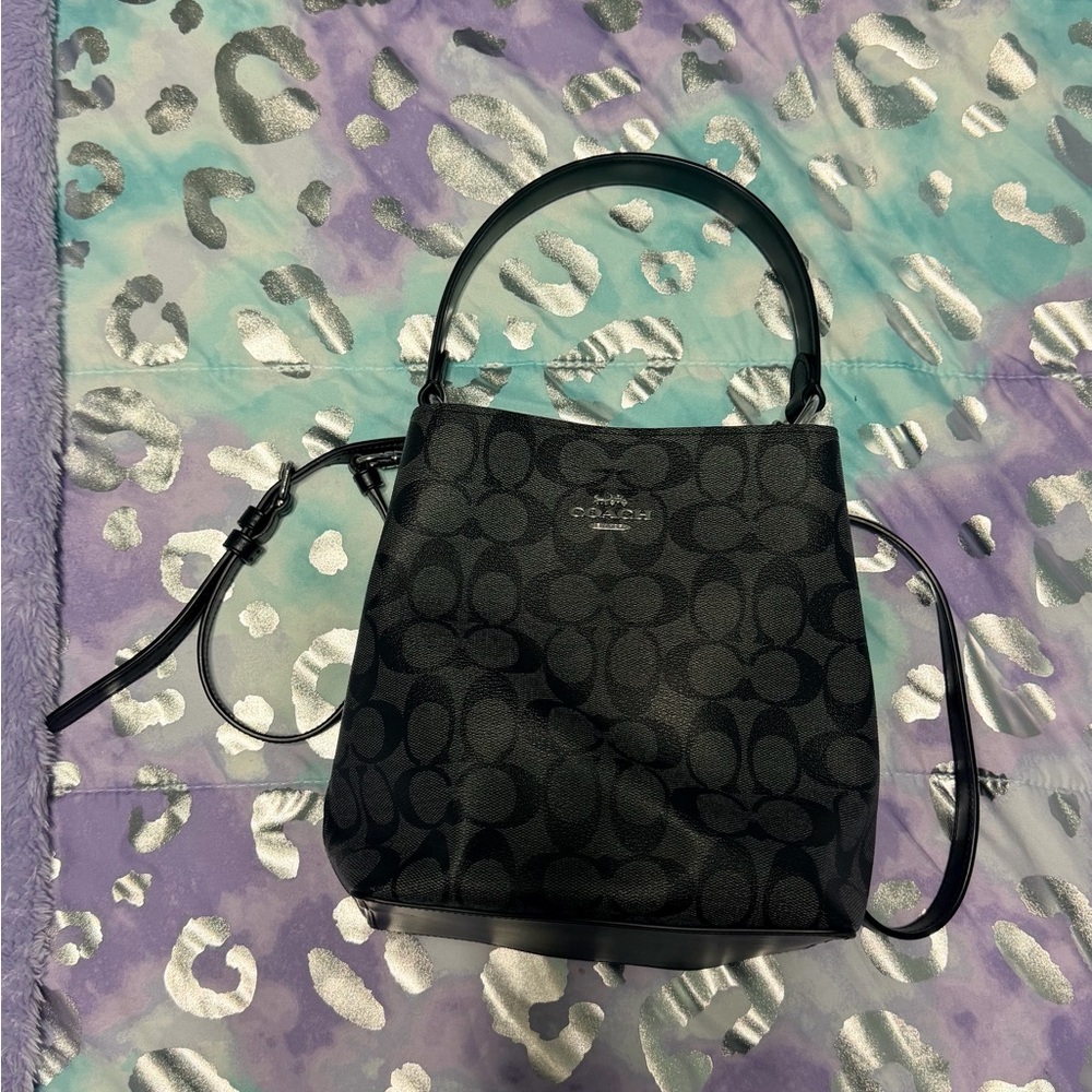 Coach Black Signature Monogram Crossbody Bag - Picture 4 of 4